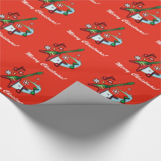 Merry KerstRock Guitar en Notes Cadeaupapier (Hoek)