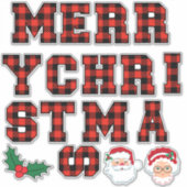 Merry Kerstrode Buffalo-patches Sticker (Voorkant)