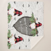 Merry Kerstrode Buffalo Pset Gnomes Sherpa Deken (Voorkant)
