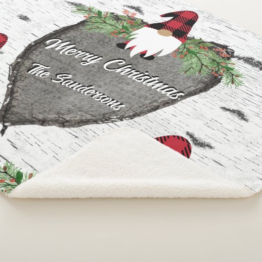 Merry Kerstrode Buffalo Pset Gnomes Sherpa Deken (3/4)