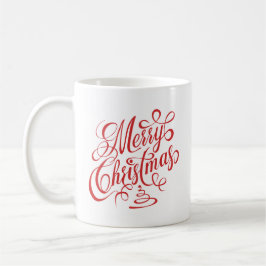 Merry Kerstrode Fancy cursieve Typografie Koffiemok