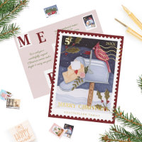 Merry Kerstrode kardinale postbus Stempel