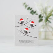 Merry Kerstrode kerstkerstkerststaartje vogels Feestdagenkaart (Staand voorkant)