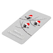 Merry Kerstrode kerstkerstkerststaartje vogels Magneet (Linkerzijde)