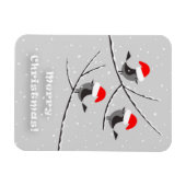 Merry Kerstrode kerstkerstkerststaartje vogels Magneet (Horizontaal)