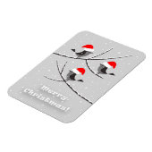 Merry Kerstrode kerstkerstkerststaartje vogels Magneet (Linkerzijde)