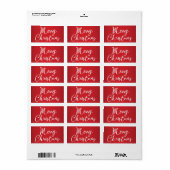 Merry-kerstrode labels (Full Sheet)