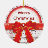 Merry-kerstrode lintnotities voor sierdoeleinden keramisch ornament (Achterkant)