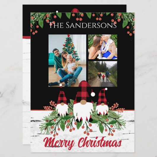 Merry kerstrode Pet Buffalo Pset Gnomen Black (Voorkant / Achterkant)