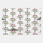 Merry kerstrode Pet Buffalo Pset Gnomen Inpakpapier Vel (Voorkant 3)