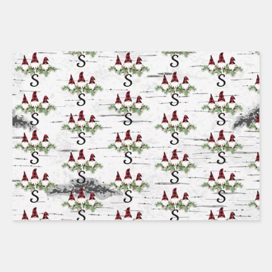 Merry kerstrode Pet Buffalo Pset Gnomen Inpakpapier Vel (Voorkant 3)