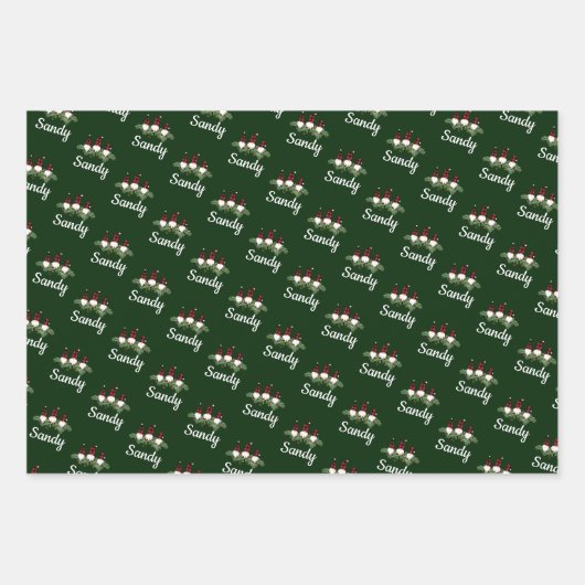 Merry kerstrode Pet Buffalo Pset Gnomen Inpakpapier Vel (Voorkant 2)