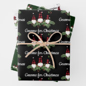 Merry kerstrode Pet Buffalo Pset Gnomen Inpakpapier Vel (In situ)