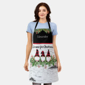 Merry kerstrode Pet Buffaloe Pset Gnomen Schort (Gedragen)