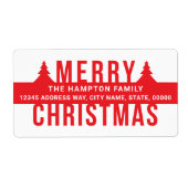 Merry Kerstrode Pines Adres Etiket (Voorkant)
