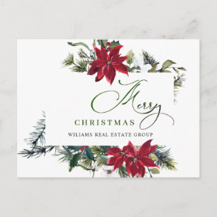 Merry Kerstrode Poinsettia Corporate Greeting Briefkaart