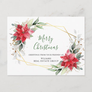Merry Kerstrode Poinsettia Corporate Greeting Briefkaart