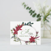 Merry Kerstrode Poinsettia Corporate Greeting Briefkaart (Staand voorkant)