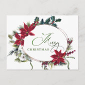 Merry Kerstrode Poinsettia Corporate Greeting Briefkaart (Voorkant)