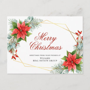 Merry Kerstrode Poinsettia Corporate Greeting Briefkaart