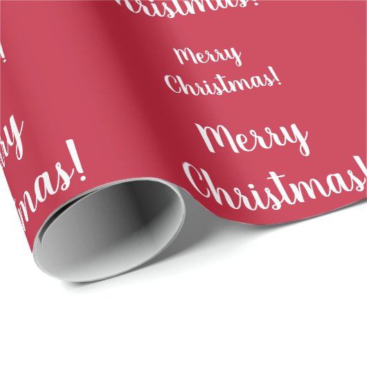 Merry Kerstrode Typografie-script Cadeaupapier (Rol Hoek)
