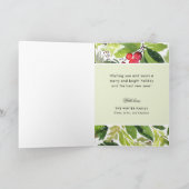 Merry kerstrode Waterverf Greenery Foto Feestdagen Kaart (Binnen)