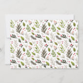 Merry kerstrode Waterverf Greenery Foto Feestdagenkaart (Achterkant)