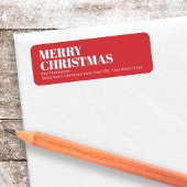 Merry Kerstroet en Wit Adres van de Terugkeer Etiket