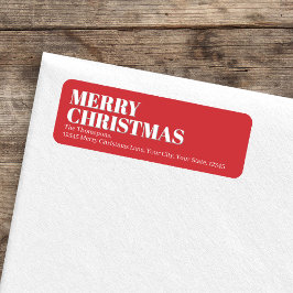 Merry Kerstroet en Wit Adres van de Terugkeer Etiket