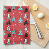 Merry Kerstrokerbos Patroon Theedoek (Quarter Fold)