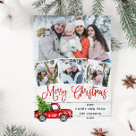 Merry kerstrood Boerderij Truck 4 Foto Feestdagenkaart<br><div class="desc">Wat een jaar 2021: Kerstrood Boerderij Truck Photo Holiday Card.</div>