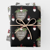 Merry Kerstrood Pet Buffalo Pset Gnomen Wrap Inpakpapier Vel (In situ)