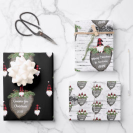 Merry Kerstrood Pet Buffalo Pset Gnomen Wrap Inpakpapier Vel