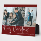 Merry Kerstrood Script 2 Foto Collage Holiday Fotoplaat (Zijkant)