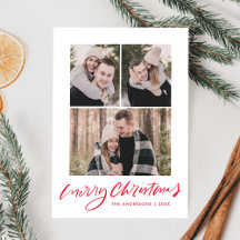 Merry Kerstrood Script 3 Foto Collage