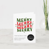 Merry Kerstrood script bedrijfslogboek Feestdagen Kaart (Voorkant)