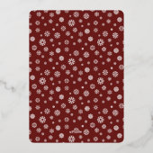 Merry Kerstroodfoto Gold Lijst Snowflake Folie Feestdagenkaart (Achterkant)