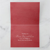 Merry Kerstroodgroene sneeuwvlok 1 Foto Bedankkaart (Binnen)