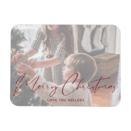Merry Kerstroodminimalistische foto Magnet Magneet