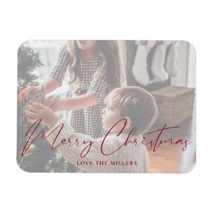 Merry Kerstroodminimalistische foto Magnet Magneet