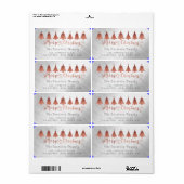 Merry kerstRoos Roze Gold Silver Adres Etiket (Full Sheet)
