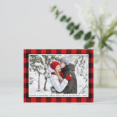 Merry Kerstrop Pset Couple Foto Briefkaart (Staand voorkant)