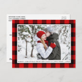 Merry Kerstrop Pset Couple Foto Briefkaart (Voorkant / Achterkant)