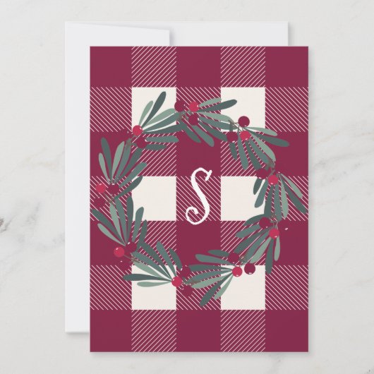 Merry Kerstrop Pset Monogram Land  Feestdagenkaart (Voorkant)