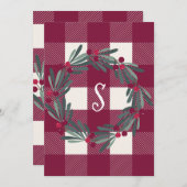 Merry Kerstrop Pset Monogram Land Feestdagenkaart (Voorkant / Achterkant)