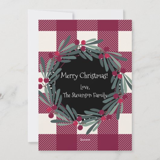 Merry Kerstrop Pset Monogram Land  Feestdagenkaart (Achterkant)