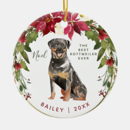 Merry Kerstrottweiler | Voeg de foto van uw hond t Keramisch Ornament