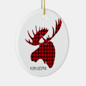 Merry kerstround Ornament-Pset Moose Keramisch Ornament (Rechts)