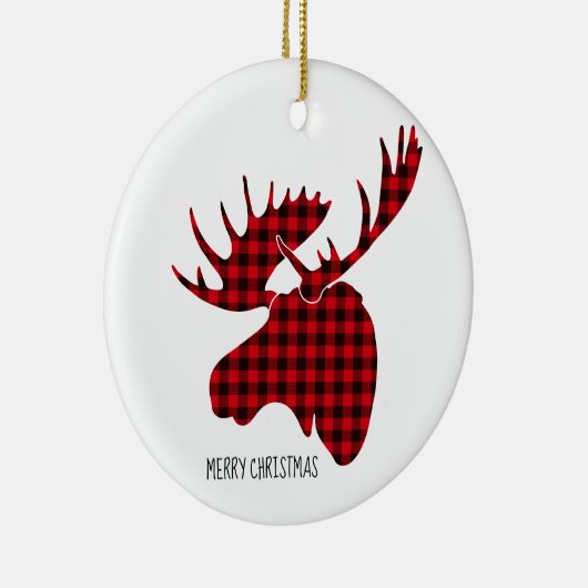 Merry kerstround Ornament-Pset Moose Keramisch Ornament (Rechts)