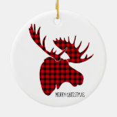Merry kerstround Ornament-Pset Moose Keramisch Ornament (Achterkant)